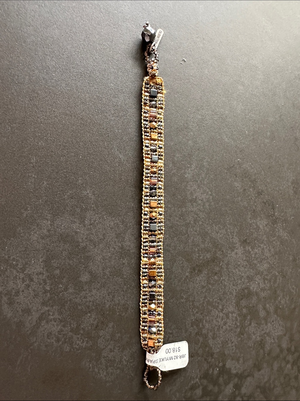 NEW!!! Beaded Gold and Black Woven Bracelet